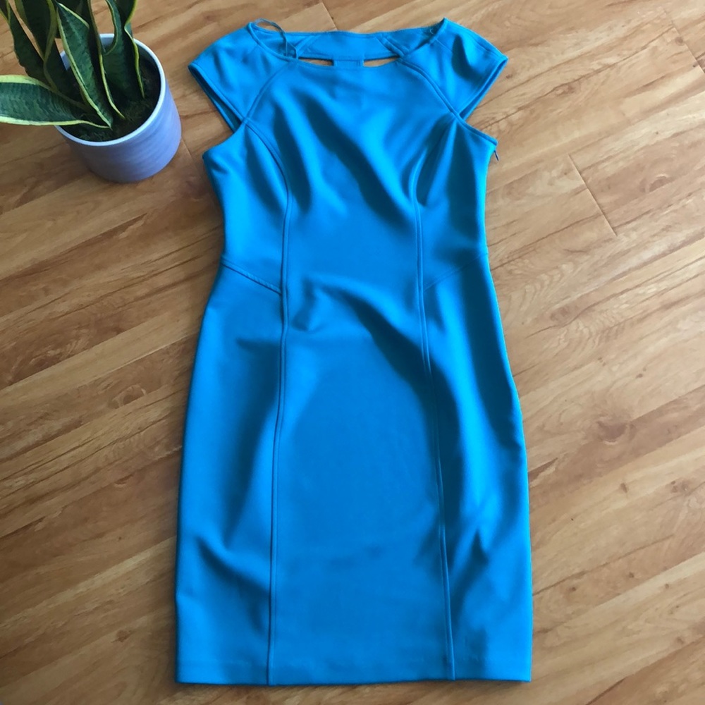 Turquoise Maggy London Fitted Dress